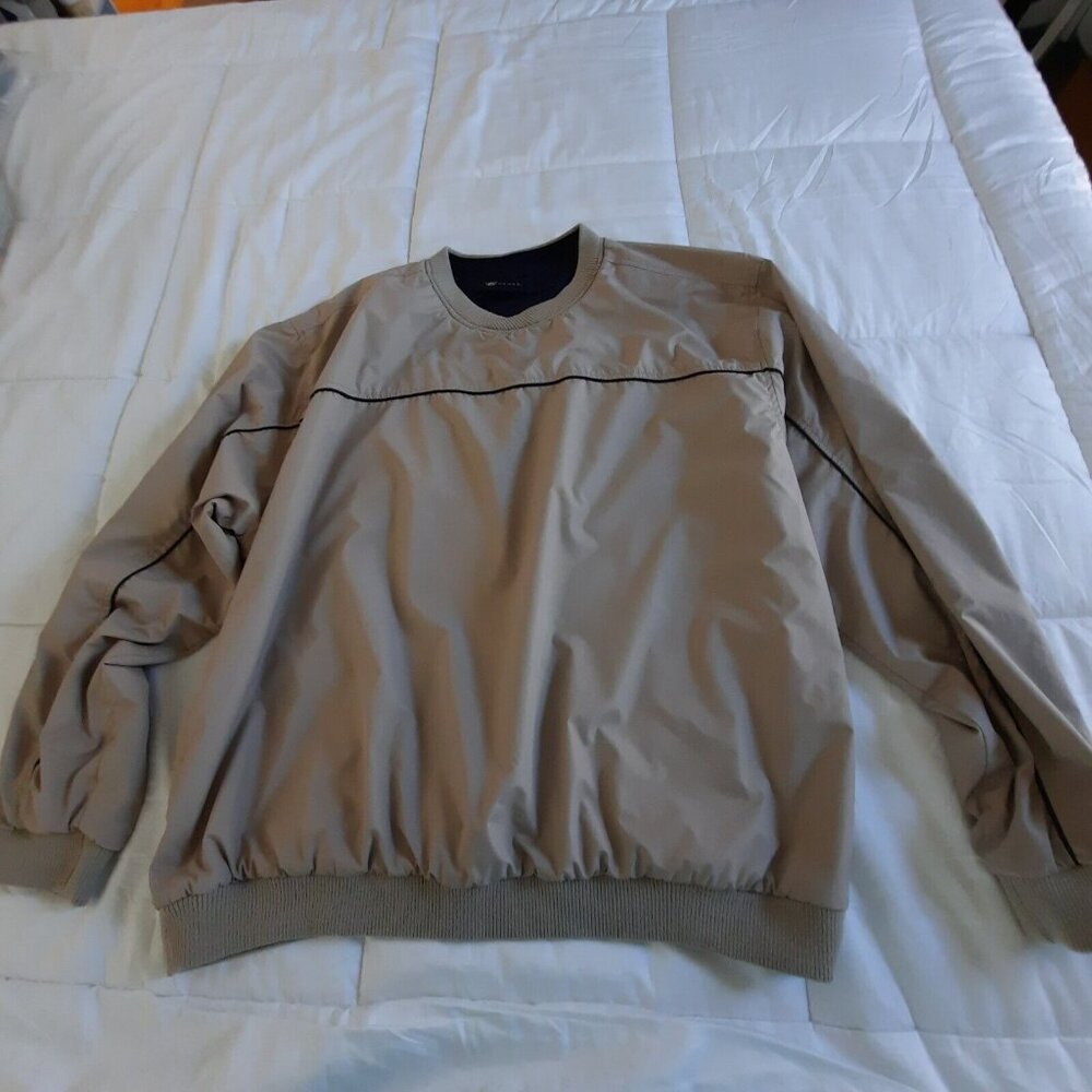 Wedge Pullover Mens XL Beige V Neck Golf Windbreaker Jacket